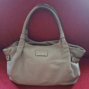 KATE SPADE Berkshire Road Stevie Satchel Beige Pebble Leather
